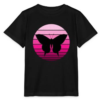 Shirt with Retro Vintage Butterfly Summer - Stanley/Stella MINI CREATOR Kids’ T-Shirt - black - Front - Mikhail (115cm)