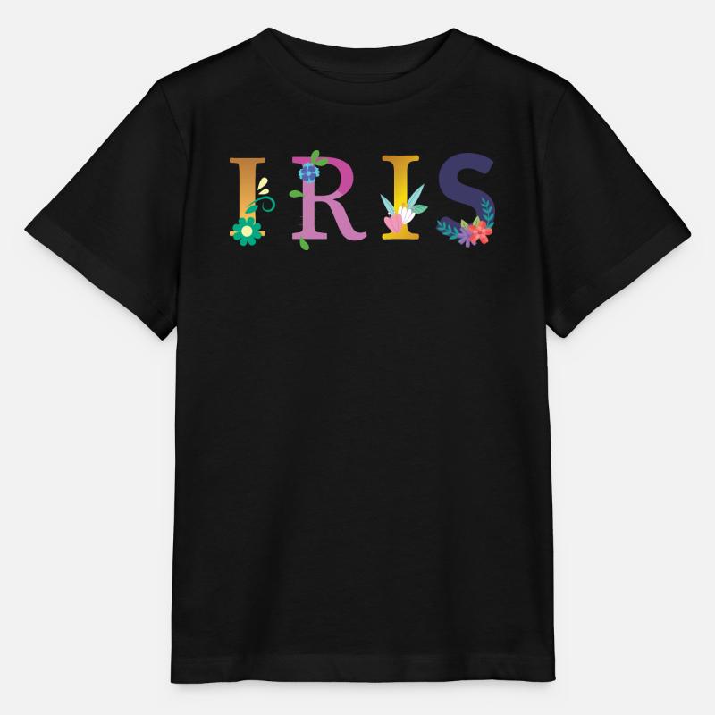 IRIS Name mit Blumen geschmückt - Stanley/Stella Kinder T-Shirt MINI CREATOR  - Schwarz