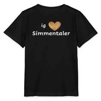 J'aime Simmentaler - T-shirt bio MINI CREATOR Stanley/Stella Enfant - noir - Devant - Mikhail (115cm)