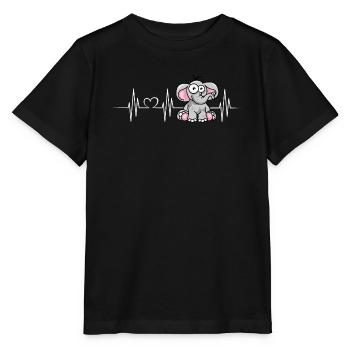 heartbeat elephant heartbeat elephant heartbeat - Stanley/Stella MINI CREATOR Kids’ T-Shirt - black - Front - Mikhail (115cm)