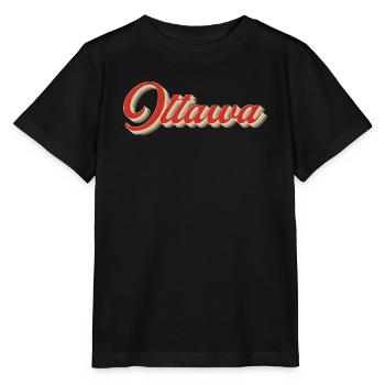 Lettrage Calgary Canada – Typographie rétro - T-shirt bio MINI CREATOR Stanley/Stella Enfant - noir - Devant - Mikhail (115cm)