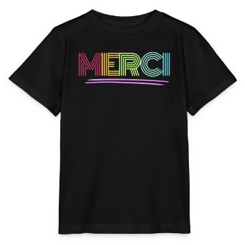MERCI - Merci - Arc-en-ciel - Merci - T-shirt bio MINI CREATOR Stanley/Stella Enfant - noir - Devant - Mikhail (115cm)