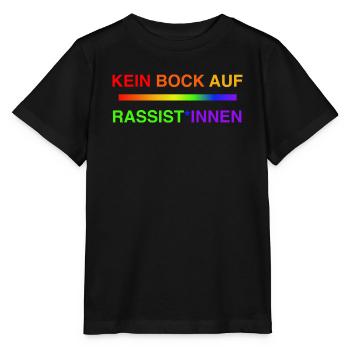 Not in the mood for racists Rainbow - Stanley/Stella MINI CREATOR Kids’ T-Shirt - black - Front - Mikhail (115cm)