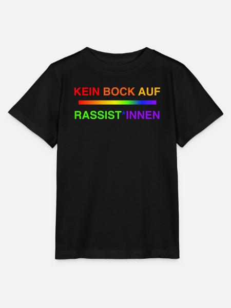Kein Bock auf Rassist*innen Regenbogen - Stanley/Stella Kinder T-Shirt MINI CREATOR  - Schwarz