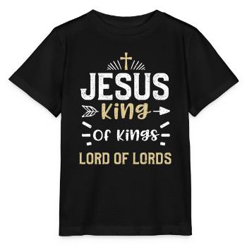 Jesus King Of Kings Lord Of Lords - Stanley/Stella MINI CREATOR Kids’ T-Shirt - black - Front - Mikhail (115cm)
