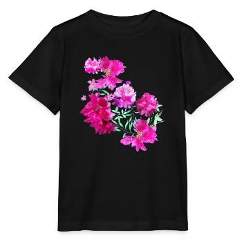 laurier-rose,fleur,lotus,vigne,floral,fleurs - T-shirt bio MINI CREATOR Stanley/Stella Enfant - noir - Devant - Mikhail (115cm)
