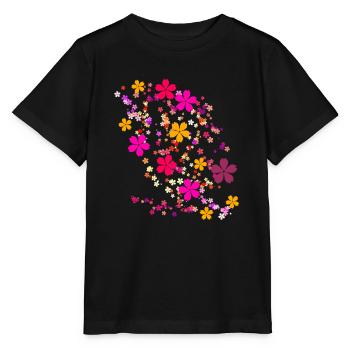 Fleurs,Fleur,Printemps,Fleurs,Roseau - T-shirt bio MINI CREATOR Stanley/Stella Enfant - noir - Devant - Mikhail (115cm)