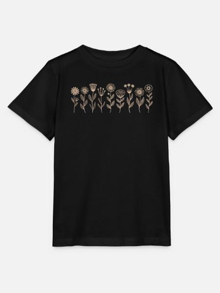 Wildblumen Blumen - Stanley/Stella Kinder T-Shirt MINI CREATOR  - Schwarz