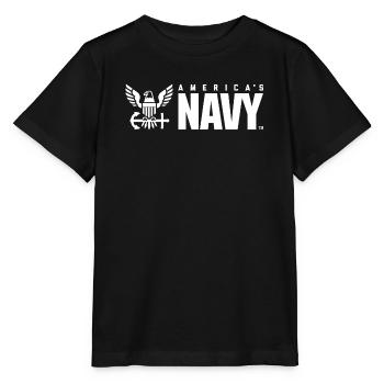 Emblème de l’US Navy - T-shirt bio MINI CREATOR Stanley/Stella Enfant - noir - Devant - Mikhail (115cm)