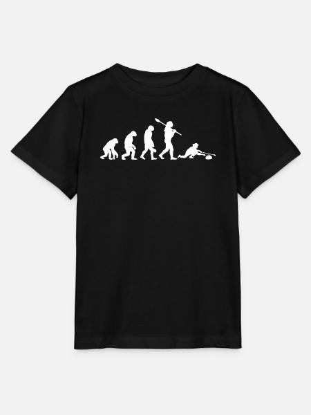 Evolutie van Curling Grappige Wintersportkunst - Stanley/Stella Kinder-T-shirt MINI CREATOR  - zwart