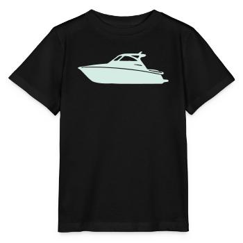 Silhouette de yacht en teinte pastel menthe - T-shirt bio MINI CREATOR Stanley/Stella Enfant - noir - Devant - Mikhail (115cm)
