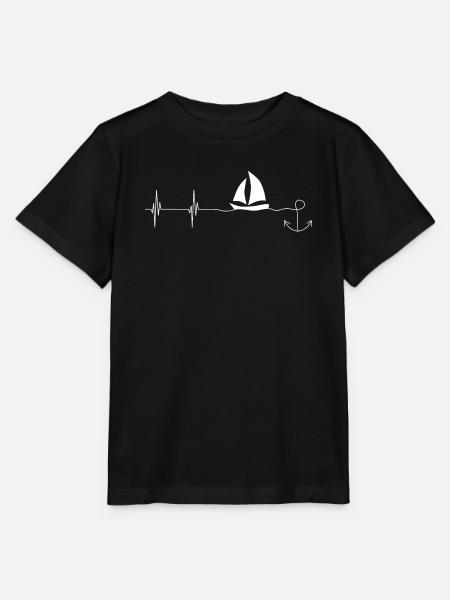 Herzschlag Segeln, Segelboot - Stanley/Stella Kinder T-Shirt MINI CREATOR - Schwarz