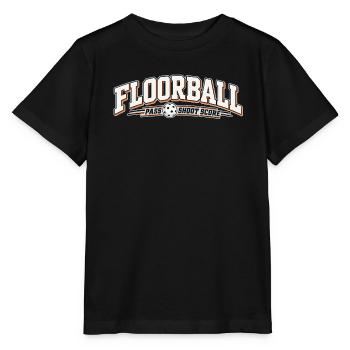 Floorball Pass Schuss Score - Stanley/Stella Kinder T-Shirt MINI CREATOR  - Schwarz - Vorne - Mikhail (115cm)
