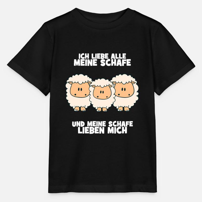 Ich liebe alle meine Schafe Schaf Lamm Bock Ziege - Stanley/Stella Kinder T-Shirt MINI CREATOR  - Schwarz