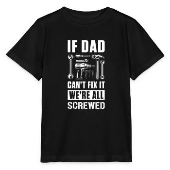 Dad can't fix it - Stanley/Stella MINI CREATOR Kids’ T-Shirt - black - Front - Mikhail (115cm)