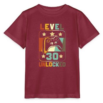 Level 30 Unlocked - Stanley/Stella Kinder T-Shirt MINI CREATOR  - Burgunderrot - Vorne - Kain (125cm)