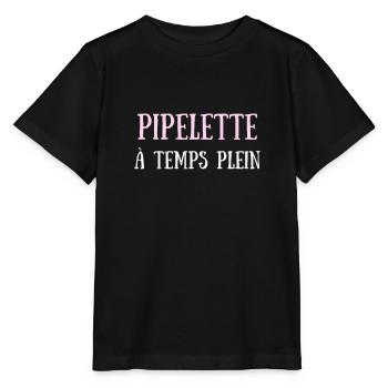 pipelette femme humour fille idée cadeau rigolo - T-shirt bio MINI CREATOR Stanley/Stella Enfant - noir - Devant - Mikhail (115cm)