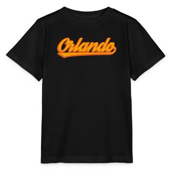 Orlando Retro Script - T-shirt bio MINI CREATOR Stanley/Stella Enfant - noir - Devant - Mikhail (115cm)