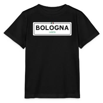 Ortsschild Bologna - Stanley/Stella Kinder T-Shirt MINI CREATOR  - Schwarz - Vorne - Mikhail (115cm)