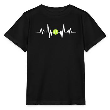 Tennisball heartbeat - Stanley/Stella Kinder T-Shirt MINI CREATOR  - Schwarz - Vorne - Mikhail (115cm)