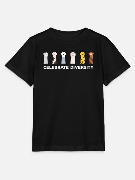 Celebrate Diversity Katzen Vielfalt Katzenpfoten - Stanley/Stella Kinder T-Shirt MINI CREATOR - Schwarz