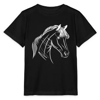 Beautiful horse - Stanley/Stella MINI CREATOR Kids’ T-Shirt - black - Front - Mikhail (115cm)