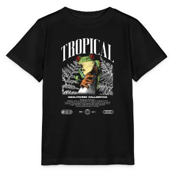 Rainette aux yeux rouges Amphibien de la forêt tropicale - T-shirt bio MINI CREATOR Stanley/Stella Enfant - noir - Devant - Mikhail (115cm)