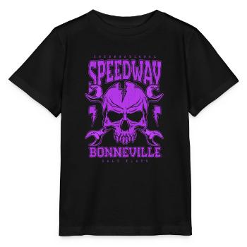 Bonneville Salt Flats Voiture de course rétro vintage - T-shirt bio MINI CREATOR Stanley/Stella Enfant - noir - Devant - Mikhail (115cm)