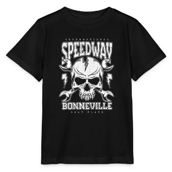 Bonneville Salt Flats Voiture de course rétro vintage - T-shirt bio MINI CREATOR Stanley/Stella Enfant - noir - Devant - Mikhail (115cm)