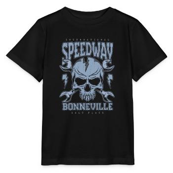 Bonneville Salt Flats Voiture de course rétro vintage - T-shirt bio MINI CREATOR Stanley/Stella Enfant - noir - Devant - Mikhail (115cm)