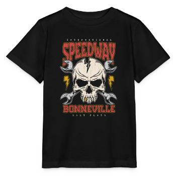 Bonneville Salt Flats Voiture de course rétro vintage - T-shirt bio MINI CREATOR Stanley/Stella Enfant - noir - Devant - Mikhail (115cm)