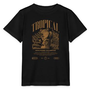 Rotäugiger Laubfrosch Regenwald Amphibie - Stanley/Stella Kinder T-Shirt MINI CREATOR  - Schwarz - Vorne - Mikhail (115cm)