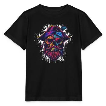 Pirate Skull - Stanley/Stella MINI CREATOR Kids’ T-Shirt - black - Front - Mikhail (115cm)