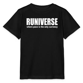 Runiverse Pace Is Currency Running is my Universe - Stanley/Stella MINI CREATOR Kids’ T-Shirt - black - Front - Mikhail (115cm)