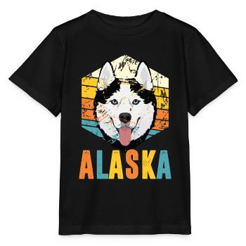 Schlittenhunde und Schlitten fahren - Stanley/Stella Kinder T-Shirt MINI CREATOR  - Schwarz - Vorne - Mikhail (115cm)