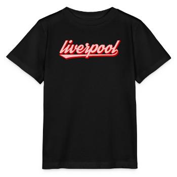 Liverpool Schriftzug Rot Grafik Beschreibung: Gesc - Stanley/Stella Kinder T-Shirt MINI CREATOR  - Schwarz - Vorne - Mikhail (115cm)