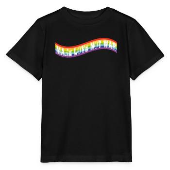 make love not war | Rainbow flag - Stanley/Stella Kinder T-Shirt MINI CREATOR  - Schwarz - Vorne - Mikhail (115cm)
