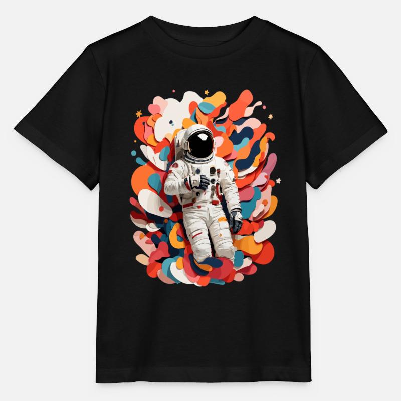 Bunte Astronauten Bild - Stanley/Stella Kinder T-Shirt MINI CREATOR - Schwarz