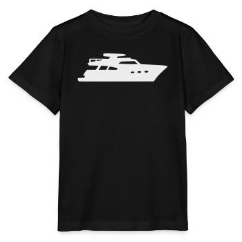 Yacht Silhouette Motorboot - Stanley/Stella Kinder T-Shirt MINI CREATOR  - Schwarz - Vorne - Mikhail (115cm)