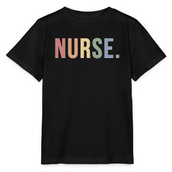 NURSE Soft Rainbow Typografie LGBTQ Pride Design - Stanley/Stella Kinder T-Shirt MINI CREATOR  - Schwarz - Vorne - Mikhail (115cm)