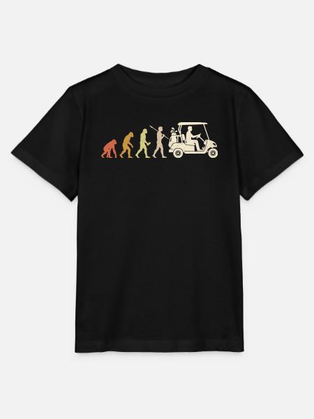 Golfwagen-Evolution Lustiges Golfer-Geschenk - Stanley/Stella Kinder T-Shirt MINI CREATOR - Schwarz