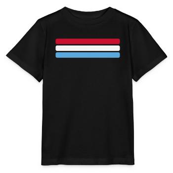 Luxemburg Flagge Minimal - Fahne Fan Streifen Desi - Stanley/Stella Kinder T-Shirt MINI CREATOR  - Schwarz - Vorne - Mikhail (115cm)