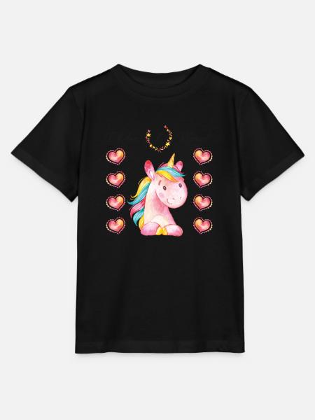 Schulanfang Einhorn Unicorn 1.Klasse Mädchen - Stanley/Stella Kinder T-Shirt MINI CREATOR - Schwarz