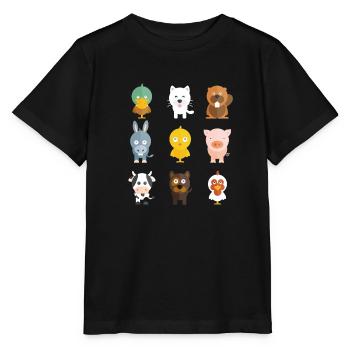 Farm Animals - Stanley/Stella MINI CREATOR Kids’ T-Shirt - black - Front - Mikhail (115cm)