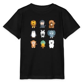 Wild animals - Stanley/Stella MINI CREATOR Kids’ T-Shirt - black - Front - Mikhail (115cm)