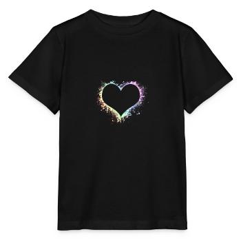 coeur amour Saint Valentin relation symbole cadeau - T-shirt bio MINI CREATOR Stanley/Stella Enfant - noir - Devant - Mikhail (115cm)