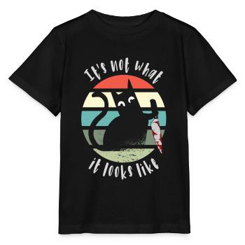 Ce n’est pas ce à quoi ça ressemble, couteau à chat - T-shirt bio MINI CREATOR Stanley/Stella Enfant - noir - Devant - Mikhail (115cm)