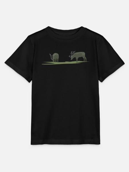 Elche oder Hirsche am Grasen - Stanley/Stella Kinder T-Shirt MINI CREATOR  - Schwarz