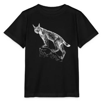 Lynx dessiné à la main - T-shirt bio MINI CREATOR Stanley/Stella Enfant - noir - Devant - Mikhail (115cm)