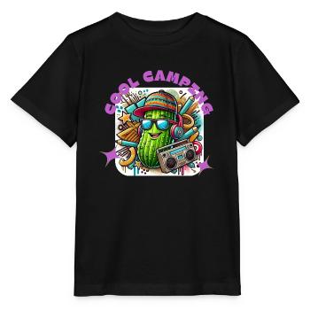 Cool Camping Gurkiii - Stanley/Stella Kinder T-Shirt MINI CREATOR  - Schwarz - Vorne - Mikhail (115cm)
